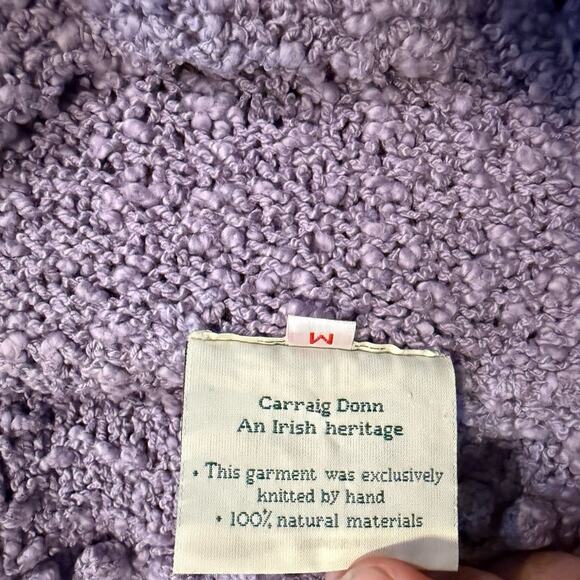 Carraig Donn Ireland Aran Sweater Linen Cotton Hand Knit Vintage Size‎ Medium - Picture 4 of 8